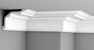 Потолочный плинтус Glanzepol GP-124 белый полистирол 116х163 мм 2 м