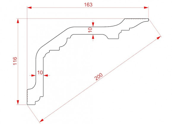 Потолочный плинтус Glanzepol GP-124 белый полистирол 116х163 мм 2 м