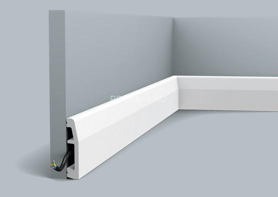 Напольный плинтус Orac Decor Duropolymer SX125 белый полистирол 69х14 мм 2м