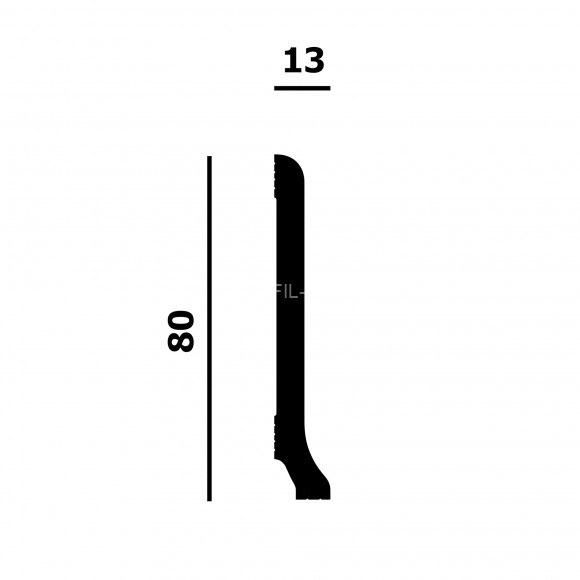Напольный плинтус Перфект Плюс P223 белый ударопрочный 13х80 мм 2 м Напольный плинтус Перфект Плюс P223 белый ударопрочный 13х80 мм 2 м
