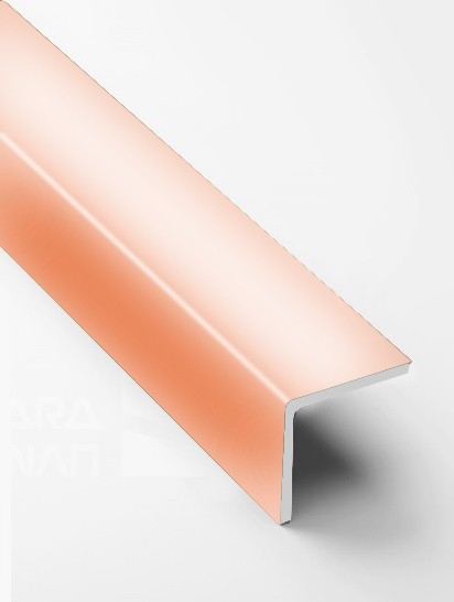 Угол защитный 30х30 мм прямой алюминий PV75-15 розовый блестящий 2,7 м