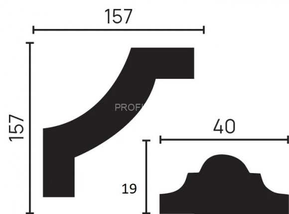 Декоративный уголок для молдингов Decor-Dizayn C1-DD002 полиуретан белый, под покраску 157х157х19 мм