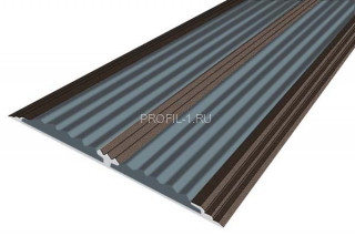 Полоса 70 мм с 2-мя резиновыми вставками алюминиевая АП-70-Анод коньяк-серый 2,0 м