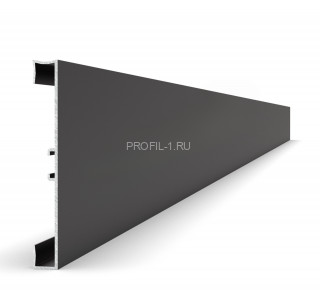 Накладной алюминиевый плинтус с кабель-каналом напольный 100 мм Диал 9141 черный 3 м