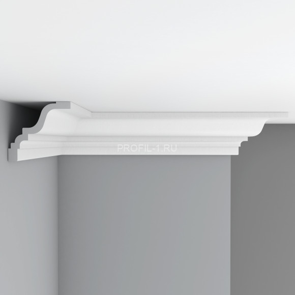 Плинтус потолочный 135х142х2400 мм Decomaster 96271 из полиуретана белый под покраску