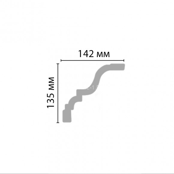 Плинтус потолочный 135х142х2400 мм Decomaster 96271 из полиуретана белый под покраску