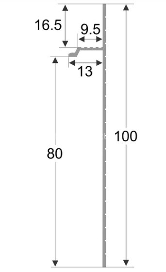 Алюминиевый теневой плинтус 80 мм ПО-192 серебро матовое 2,7 м