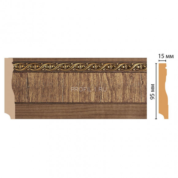 Плинтус напольный DECOMASTER 153-3 ДМ (95x12x2400) цвет Коричневый