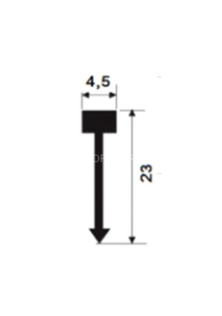 Латунный Т-профиль вставка AD 230 OS 23х4,5 шлифованный 2,7м