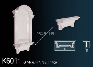 Декоративная ниша Perfect K6011 белый полиуретан 140х440х47 мм