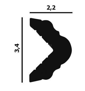 Потолочный плинтус Перфект Плюс P06 34 мм 200 см
