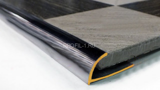 Латунная раскладка для плитки внешняя 10 мм ЛР-9,5 хром 270 см