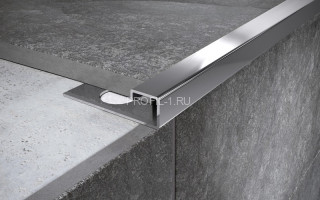 П-профиль из нержавеющей стали окантовочный 15 мм FPF 15 P полированная сталь 270 см