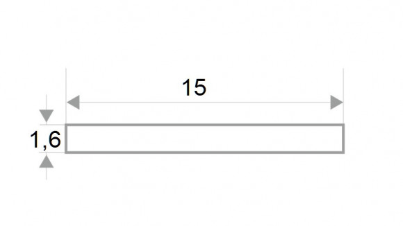 Алюминиевая полоса 15 мм белая матовая (1,6 мм) 3м