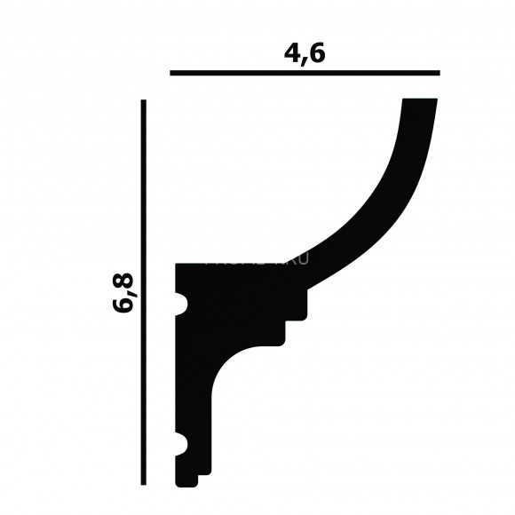 Потолочный плинтус Перфект Плюс P96 белый дюрополимер 46х68 мм 200 см Потолочный плинтус Перфект Плюс P96 белый дюрополимер 46х68 мм 200 см