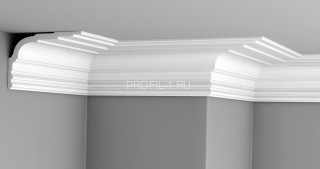 Потолочный плинтус Glanzepol GP-125 белый полистирол 141х95 мм 2 м