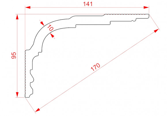 Потолочный плинтус Glanzepol GP-125 белый полистирол 141х95 мм 2 м