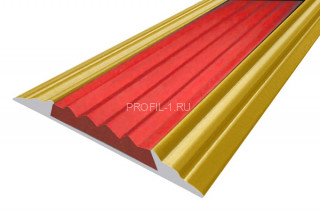 Алюминиевый порог 46 мм с резиновой вставкой одноуровневый АП-46-Антик золото-красный 3,0 м Алюминиевый порог 46 мм с резиновой вставкой одноуровневый АП-46-Антик золото-красный 3,0 м