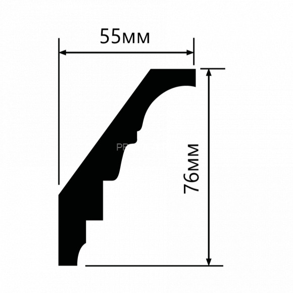 Потолочный плинтус HiWood A94 белый 76х55 мм 2 метра Потолочный плинтус HiWood A94 белый 76х55 мм 2 метра