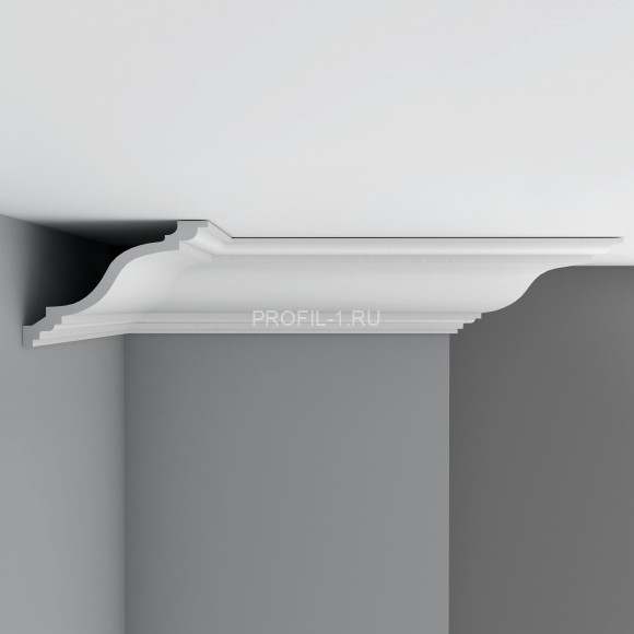 Плинтус потолочный 200х135х2400 мм Decomaster 96272 из полиуретана белый под покраску