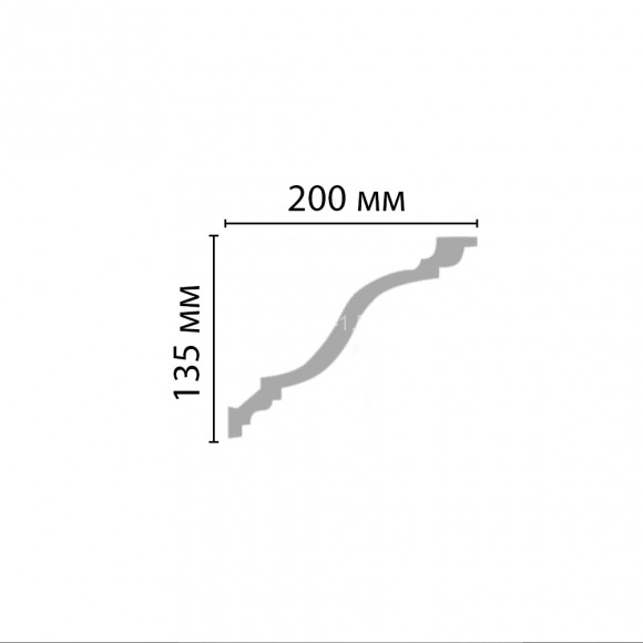 Плинтус потолочный 200х135х2400 мм Decomaster 96272 из полиуретана белый под покраску