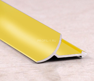 Внутренний профиль для плитки алюминий ПО-В9 золото матовое  2,7 м Внутренний профиль для плитки алюминий ПО-В9 золото матовое  2,7 м