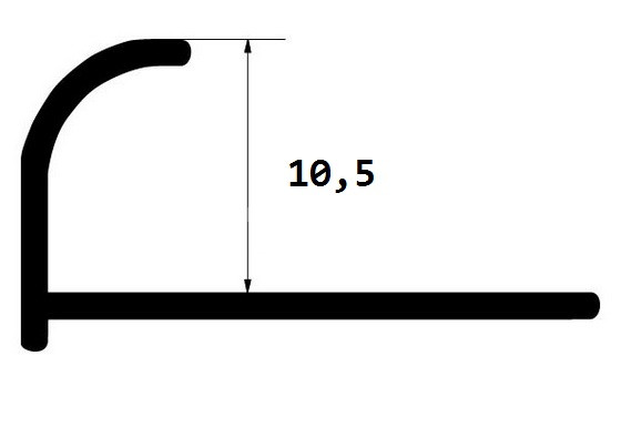 Латунная раскладка для плитки внешняя 10 мм ЛР-9,5 антик 270 см