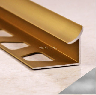 Внутренний уголок алюминиевый для плитки 10 мм ПО-В10 графит глянец 2,7 м