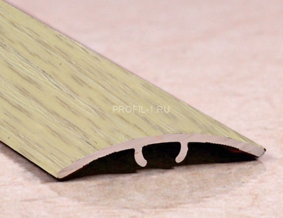 Алюминиевый порог ламинированный одноуровневый 30 мм ПО-31 202 Дуб беленый 2,7 м