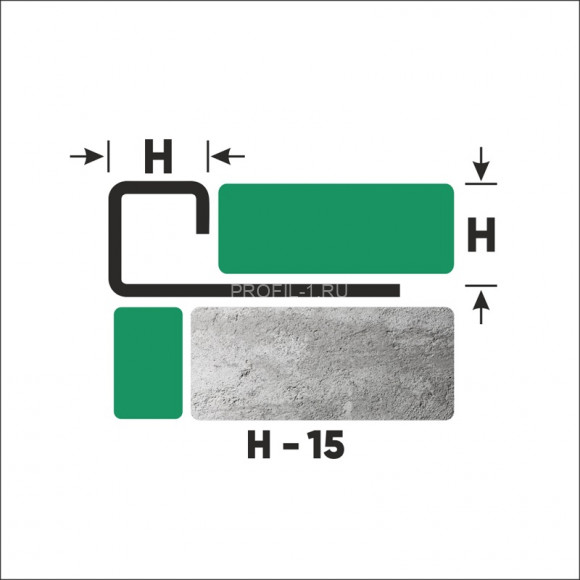 П-профиль из нержавеющей стали окантовочный 15 мм FPF 15 S сатинированная сталь 270 см