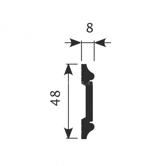 Молдинг Cosca MX-006 белый полистирол 8х48 мм 2м Молдинг Cosca MX-006 белый полистирол 8х48 мм 2м