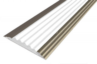 Противоскользящий порог алюминиевый одноуровневый 40 мм АП-40-Анод шампань-белый 2,7 м