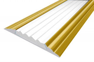 Алюминиевый порог 46 мм с резиновой вставкой одноуровневый АП-46-Антик золото-белый 3,0 м Алюминиевый порог 46 мм с резиновой вставкой одноуровневый АП-46-Антик золото-белый 3,0 м