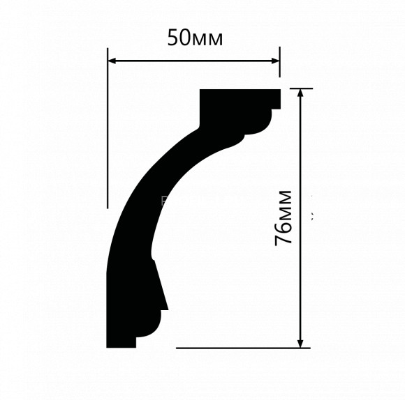 Потолочный плинтус HiWood AL75 белый 76х50 мм 2 метра Потолочный плинтус HiWood AL75 белый 76х50 мм 2 метра