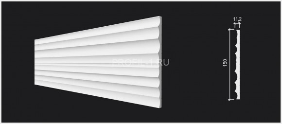 Стеновая декоративная панель 3D Decor-Dizayn DD923 из полистирола белая, под покраску 150х11.2х2000 мм