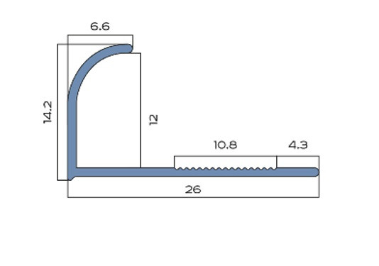 Алюминиевый С-профиль для плитки внешний B 8мм NEEXY PV24-02-MS серебро матовое 2.7м