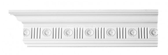 Плинтус DECOMASTER DT-88151A (70x45x2400) потолочный с рисунком строгий карниз из полиуретана, белый под покраску