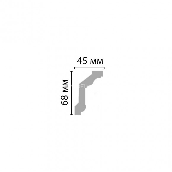 Плинтус DECOMASTER DT-88151A (70x45x2400) потолочный с рисунком строгий карниз из полиуретана, белый под покраску