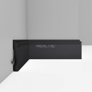 Плинтус напольный DECOMASTER D005-112ДМ (79x13x2400) с кабель-каналом Графит