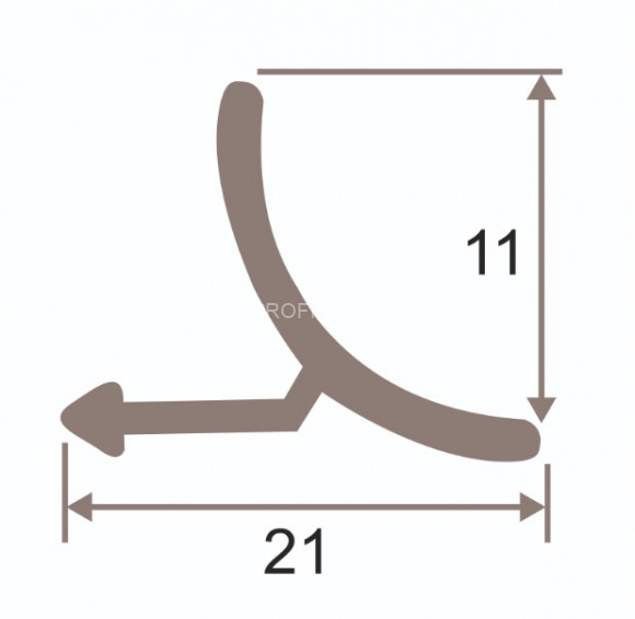Внутренний профиль для плитки алюминий ПО-В9 бронза матовая  2,7 м