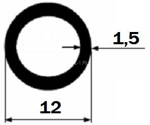 Алюминиевая труба 12х1,5 мм 3 м Алюминиевая труба 12х1,5 мм 3 м