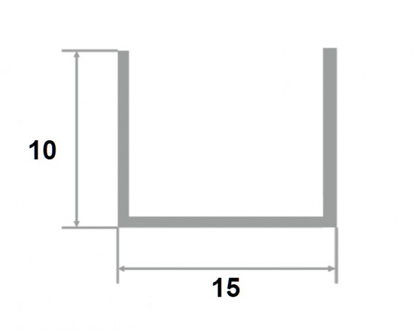 Латунный профиль П-образный 15х10мм Cezar PVL84 L полированный 2,7м Латунный профиль П-образный 15х10мм Cezar PVL84 L полированный 2,7м