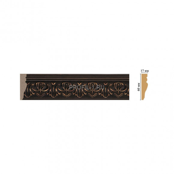 Молдинг DECOMASTER 161B-966 ДМ (60x17x2400) цвет Венге с медью Молдинг DECOMASTER 161B-966 ДМ (60x17x2400) цвет Венге с медью