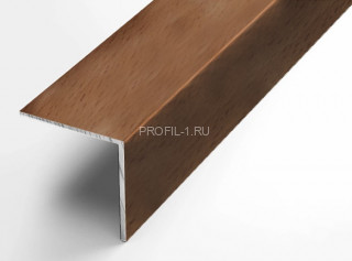 Алюминиевый уголок 40х40 мм равнополочный Л Темный бук 2,7 м (упаковка 10 штук)