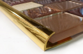 Латунный С-образный профиль 12 мм ЛР-11 полированный 270 см