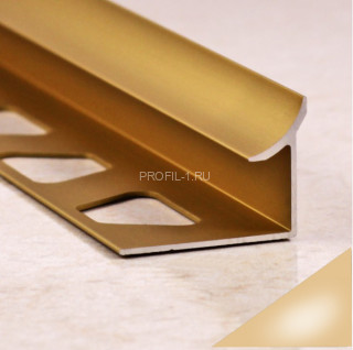 Внутренний уголок алюминиевый для плитки 10 мм ПО-В10 розовый глянец 2,7 м