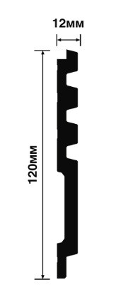 Стеновая панель Hiwood LV128 BK114K декорированная 120х12 мм 2,7 м