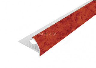 С-образный профиль ПВХ для плитки 8 мм Cezar 217 Светло-коричневый мрамор 2,5 м (10 штук)