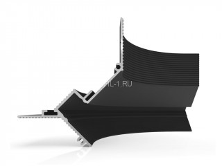 Радиусный элемент D005 на внешний угол R100 мм Decaro D005R100 черный