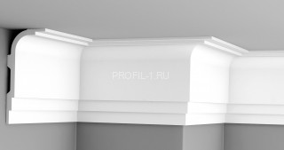 Потолочный плинтус Glanzepol GP-130 белый полистирол 181х84 мм 2 м